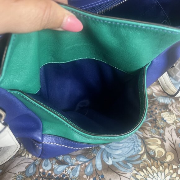 Coach COLORBLOCK CARRIE (F24065) Color Block Shoulder Tote Purse Handbag - Picture 15 of 16